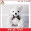 clear plush white teddy bear with scarf