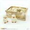 Modern Wooden Box Pack Flocking Resin Rooster Statue