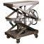 DELHI INDIA INDUSTRIAL CRANK COFFEE TABLE WITH WHEELS CHROME FINISHED