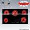 Glass ceramic pan electric commercial infrared cooker, Built-in 4 burner ceramic cooker