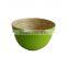 High quality Vietnam coiled bamboo bowl green lacquered outside serving bowl