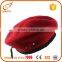 2016 wholesale cheap 100% wool black/red berets for man
