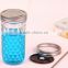 High quality quilted drinking Jars 12oz wide mouth mason Glass jar with screw lid