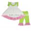 Latest design in kids wear wholesale fashion clothing bib shirt 3/4 leggings boutique 4th of July baby outfits Girls summer sets