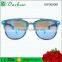 2016 summer design high quality PC injection unisex fake wood sunglasses mirror coating lens