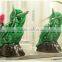 cheap glazed owl with pine cone figurine