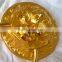 gold palting factory big metal ancient Tripod in shinny mirror gold luxury finished , provide gold plating process