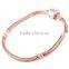 SRB0016 Wholesale Jewelry Supplies China Steel Bead Bangle Rose Gold Snake Chain Bracelet Stainless Steel Bead Bracelet