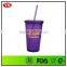 promotional double wall 16 ounce bpa free acrylic tumbler with straw