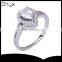 fashion 925 sterling silver ring heart shaped AAA zircon pave setting ring