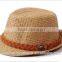 New design custom wholesale trendy fashion lady bowler straw hat