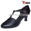 fashional modern dance shoes black genuine leather women ballroom shoes