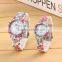 promotional beautiful flowers printed lovers couple electric quartz watches