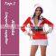 New style Polyester sexy hooded women santas christmas costume