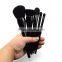 Wholesale 5pcs beautiful private label cosmetics makeup brush set black VEGAN wooden synthetic hair make up brushes
