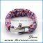 High quality warves style paracord bracelet with alloy adjustable shackle