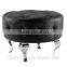 JR-01 Modern contemporary white color genuine leather crystal tufted leisure neoclassic stools ottoman chair