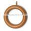 Smooth Wood Curtain Rod Ring With Screw Eye To Fit Curtain Poles Up To 35mm Diameter, Medium Brown Wood