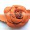 China factory handmade brown pu leather shoe flower decorative shoe clip