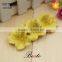 Decorative custom ladies yellow bead leather flower for sandal