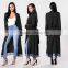 Outwear Casual Cover up Women 100% Polyester Light Weight Mock Pockets Lace Trim Hem Long Sleeve Duster Jacket