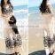 new design chiffon flower print pleated mini skirt