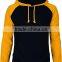 Heavyweight Blank 20% Polyester 80% Cotton Fleece Pullover Hoodie Contrast Raglan Long Sleeve Men's Hooded Sweatshirt OEM