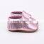 Leather mocassins baby shoes children girls soft sole