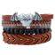 NEW Retro Angel Wing Heart Leather Charm Bracelet Plated DIY Braided Bangle 4 pack