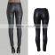 Women Punk Rock Moto Design Leather Pants Ladies Skinny Pu Leather Jeans Trousers