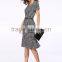 Ladies's Fashion Silk Cotton Bordered Printed Lined Slim Casual Wear Dresses SD34