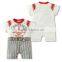 summer navy style short sleeve flat angle baby romper