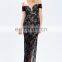 Off-shoulder Floral Lace Overlay Lace Ladies Gown Dresses