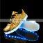 Melbourne shuffle ghost step dance Golden Micro PU leather luminous LED shoes sneakers men women footwear