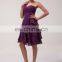 Grace Karin Ladies Strapless Knee Length Chiffon Short Grape Evening Dress CL3439