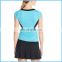 Trade assurance Yihao Wholesale women clothing Women's Uptown Girl Color Block Cap Sleeve Crop Top