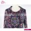 2017 high fashion latest designer Autumn Boho style cowl neck ropa mujer tunic for middle age woman