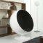 Eero Saarinen Style Egg Pod Chair Retro Funky White Shell Red Fabric Interior