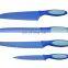 Creative style rubber soft handle non stick coating kitchen knife set