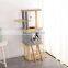Multifunction Sturdy Wooden Pet Toy Cat Furniture With Plush Cushion