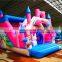 Movable princess pink inflatable kids play bouncy castle for sale