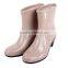 Glaze woman high heel custom half rain boots