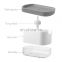 Clear Window Refillable Custom Soap Case Box Kitchen Foaming Soap Dispensing With Sponge Holder Automatic Liquid Soap Dispenser