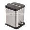 Household 6L 12L 20L Stainless Steel Garbage Bin Square Trash Bin Plastic Lid trash can Powder Coating Metal Waste Bin