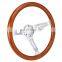 volante universal wood car steering wheel 380mm 15 inch , Vintage Chrome Dark wooden steering wheel