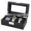 3 Girds Carbon Fiber Luxury Watch Case Holder Organizer Storage Box for Rings Bracelet Display Holder Case
