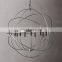 Custom Modern Luxury Foucault's Twin ORB Metal Candle Round LED Chandelier Hanging Living Room Restaurant Lighting Home Decor