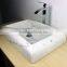 Indoor Bathroom Polished Rectangular White Marble Wash Basin