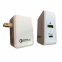 AOTECH Multi-function 2 in 1 portable dual USB hub charger with QC3.0