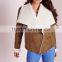 2015 Women Winter Waterfall Faux Suede Coat